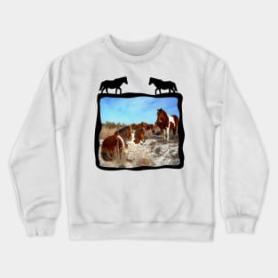 Wild horses, wildlife, gifts, Assateague Island Crewneck Sweatshirt